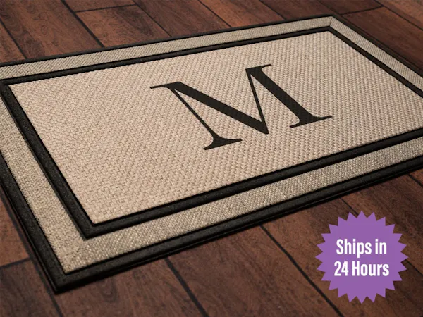 Single Initial Monogram Doormat, Classic Serif style letters ...